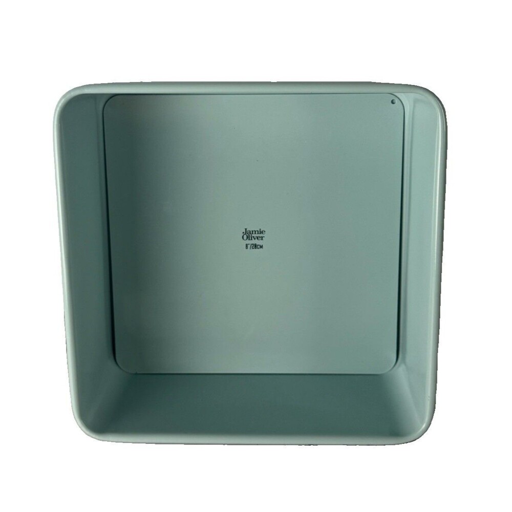 Jamie Oliver 8 Inch Square Cake Pan Non Stick Removable Bottom Aqua Blue